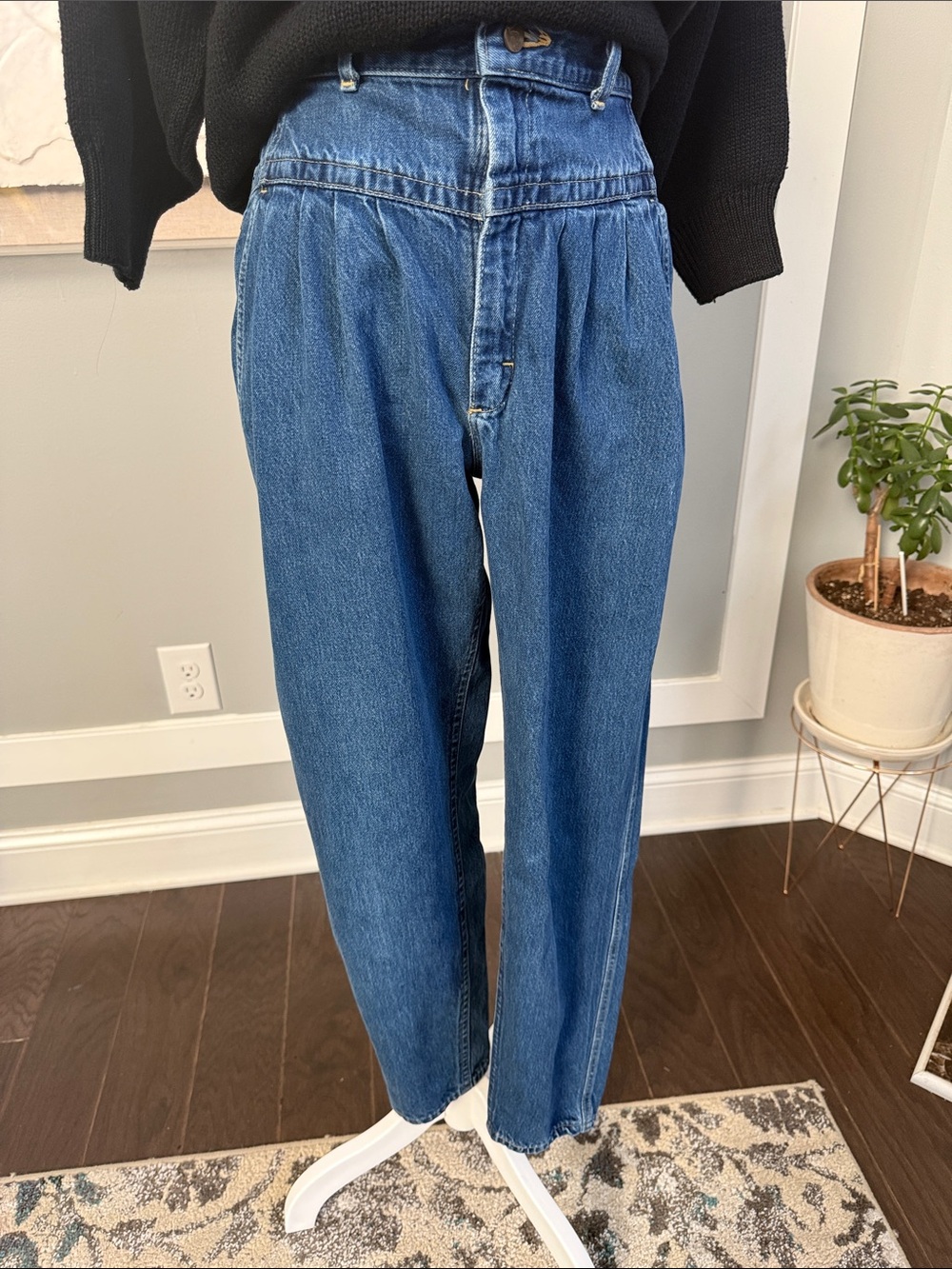 Vintage 80s Lee High Waisted Pleated Yoke Tapered Mom Jeans - Union - 9 (27x30)